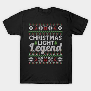 Ugly Christmas Sweater Xmas Light Legend T-Shirt